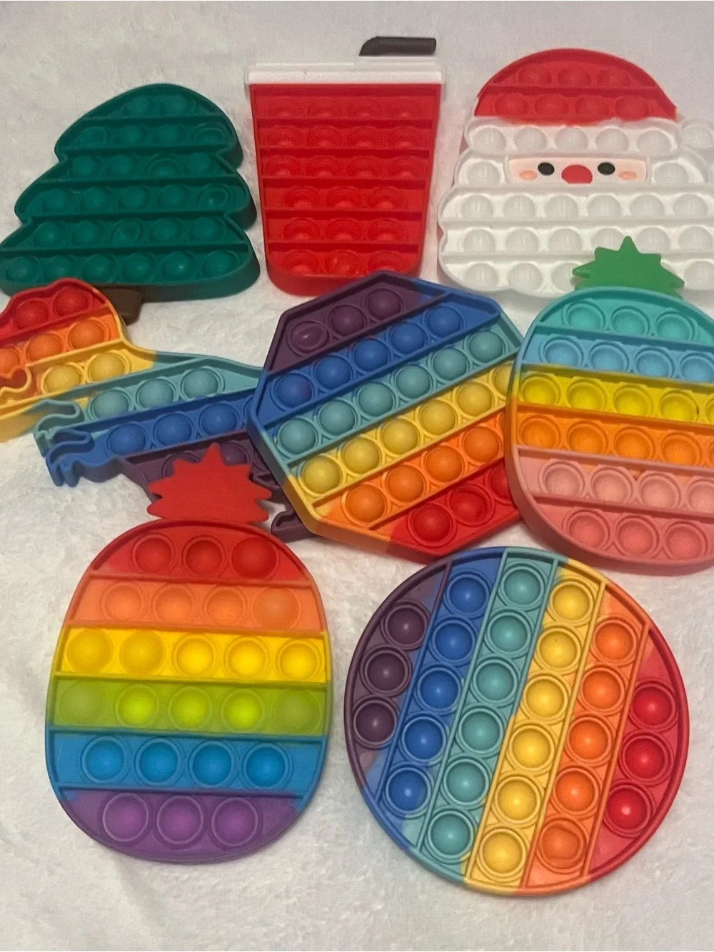 Rainbow Silicone Pop Sensory Toy - Multicolor Kids Fidget Set